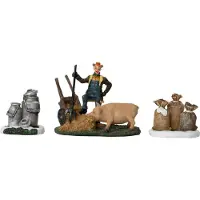 Intratuin Kerstdorpminiatuur Herder Met Varken 8,5 X 4,8 X 7,2 Cm 3 Stuks