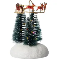 Intratuin Kerstdorpminiatuur Kerstbomen Met Slee 12,5 X 12,5 X 18,7 Cm