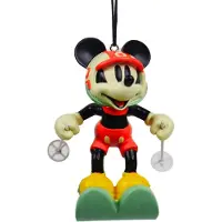 Disney Kerst Ornament Mickey Mouse Op Ski's Rood 7 X 9 X 9,5 Cm