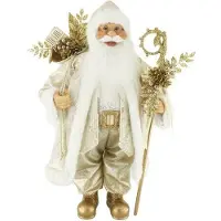 Intratuin Kerstfiguur Kerstman Met Staf Goud 15,5 X 8,5 X 30 Cm
