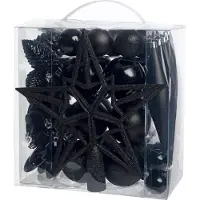 Intratuin Kerst Ornament Mix Troy Zwart D 3-20 Cm 50-delig