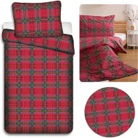 Sarcia.eu Geruit Beddengoed, Katoenen Beddengoed met Rits 140cm x 200cm