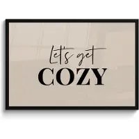 PosterMonkey Poster in lijst - Fotolijst 90x60 cm - Posters - Beige - Winter - Quote - Cozy - Posterlijst zwart - Decoratie - Wanddecoratie woonkamer - Muurdecoratie slaapkamer