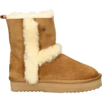 Warmbat Boots Women Kangaroo Suede Double Faced Plateau Wool Cognac-Schoenmaat 42