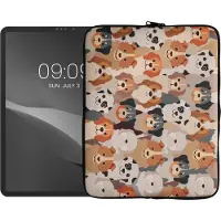 Kwmobile universele tablethoes - Stevige en stijlvolle hoes voor tablets - Neopreen tablet sleeve - Compatibel met 13" Tablet - Honden Ontwerp design