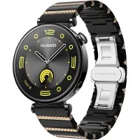 Strap-it Smartwatch bandje 18mm keramiek - Hoogwaardig 'One bead' keramisch bandje - geschikt voor Huawei Watch GT 4 - 41mm / Watch GT 5 41mm / GT 5 Pro - 42mm (zwart/rosé goud)