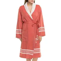 Lalay Gevoerde Hamam Badjas Krem Sultan Brick - XL - Hotelkwaliteit - Sjaalkraag - Luxe badjas - Badstof - Sauna Badjas - Ochtendjas - Badmantel