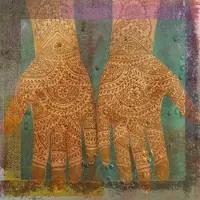 Safaary Oosters schilderij Mehndi hands Anda Groen