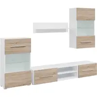 vidaXL 5-delige Tv-meubels met LED bewerkt hout sonoma eiken