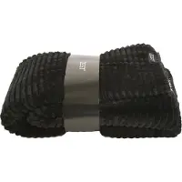 Zest - Fleece plaid - Heerlijk zacht - Zwart - Vacht zijde - Rib - 125 x 150 cm