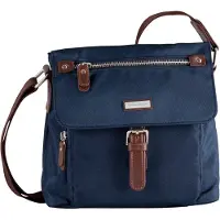 Tom Tailor Schoudertas 'Rina' donkerblauw / kastanjebruin