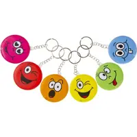 Duckiez Sleutelhanger Lachgezicht - 12 stuks - uitdeelkadootjes - sleutelhangers - smiley