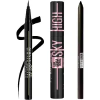 Maybelline Cadeauset Eye Essentials Black - Sky High Mascara Cosmic Black - Eyeliner Tattoo Liner Ink Jet Black - Liner Pencil Gel Onyx