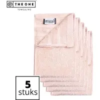The One Towelling Bamboe Gastendoeken - 30 x 50 cm - 5 Stuks - Voordeelverpakking - Kleine Handdoeken - Bamboe/Katoen - Hypoallergeen - Zalmroze