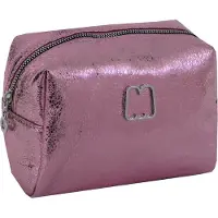 Marshmallow Toilettas metallic roze 22 cm - Make-up tas - Handig op reis