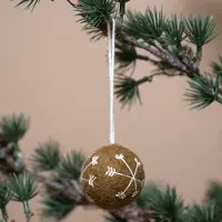 Sjaal met Verhaal Kerstbal Vilt Rond - Gingerbread Small - 5cm - Fairtrade