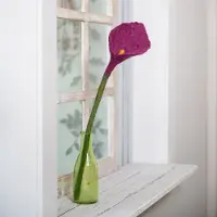 Sjaal met Verhaal Fairtrade Vilt - Bloem Calla Paars - Paars&Groen - 50cm - Homedeco