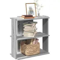 vidaXL Boekenkast 3-laags 60x30x60 cm bewerkt hout grijs sonoma eiken
