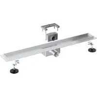 FortiFura Galeria Douchegoot - 110cm - zonder rooster - vloerflens - Geborsteld RVS PVD (RVS) YZ-A110-Basic-drain