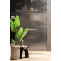 FortiFura Galeria Vrijstaande Inloopdouche - 140x200cm - helder geribbeld - antikalk - 8mm veiligheidsglas - wandsteunen - PVD - geborsteld messing (goud) SW927770 2x/SW797954