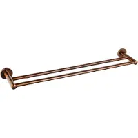 FortiFura Calvi Handdoekhouder - dubbel - rond - PVD - geborsteld koper SW970051