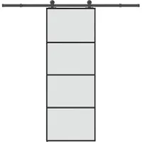 vidaXL Schuifdeur met beslag 76x205 cm ESG-glas en aluminium