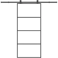 vidaXL Schuifdeur met beslag 90x205 cm ESG-glas en aluminium