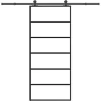 vidaXL Schuifdeur met beslag 90x205 cm ESG-glas en aluminium