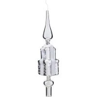Rivièra Maison Kerstboom Piek Zilver - RM Christmas Present Kerstboomdecoratie - Glas - (ØxH) 7x34
