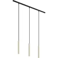 QAZQA Modern railsysteem met 3 pendellampen beige met zwart 1-fase - Slimline Keno