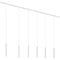 QAZQA Modern railsysteem met 6 witte pendellampen 1-fase - Slimline Keno