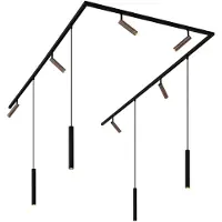 QAZQA Modern railsysteem met 6 spots en 4 hanglampen donker brons 1-fase - Slimline Uzzy Keno
