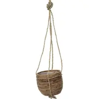 Van der leeden Hangend pot streep d15h14cm grijs