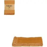 Mica Decorations Placemat Villia Geel 48 X 33 Cm 4 Stuks
