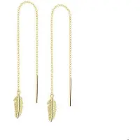 The Jewelry Collection Geelgouden Doortrekoorbellen veer 4019381