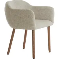 Light & Living Eetkamerstoel 62,5x56x76,5 cm BLAINE beige+hout donker bruin (Beige, 56x76.5x62.5cm)