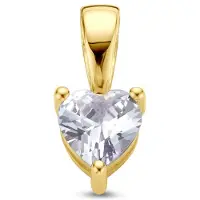 The Jewelry Collection hanger hart met synth. geboortesteen 14K geelgoud 4029057