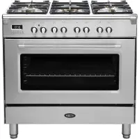 Boretti CFBG901IX3 fornuis 5-pits gas fornuizen - rvs zuinig energieklasse A - 90 cm breed gasfornuis