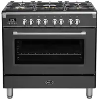 Boretti CFBG901AN3 fornuis 5-pits gas fornuizen - kleur antraciet zuinig energieklasse A - 90 cm breed gasfornuis | .