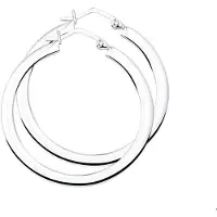 The Jewelry Collection Zilveren Oorringen vierkante buis 1008029