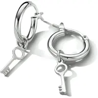 The Jewelry Collection Zilver Gerhodineerde Oorringen sleutel 1334361