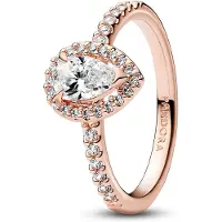 Pandora Ring Peervorm Steen Rosé 182835C01-54