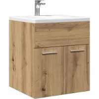 vidaXL Wastafelkast 41x38,5x46 cm bewerkt hout artisanaal eikenkleur