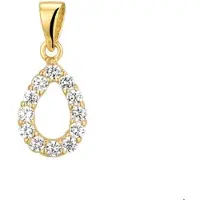 Trendjuwelier huiscollectie Hanger geelgoud met zirkonia 6,5 x 14 mm