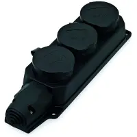 InterBaer 9006-004.01 Stekkerdoos 3-voudig Zwart Zonder stekker 1 stuk(s)