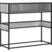 vidaXL Wandtafel 90x35x80 cm bewerkt hout grijs sonoma eikenkleurig