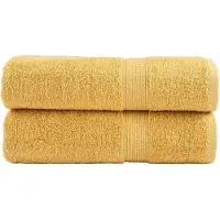 vidaXL Badhanddoeken SOLUND 2 st 600 g/m² 100x150 cm goudkleurig