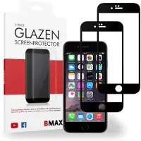 BMAX 2-pack iPhone 6 Glazen Screenprotector - Full Cover - Zwart