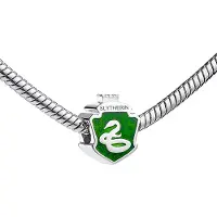 The Carat Shop Harry Potter Sterling Silver Slytherin House Shield Spacer Bead