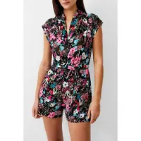 French Connection Blossom Hibiscus Vee Playsuit Black Maat: 6 | Playsuits Outlet | Dames | Zwart